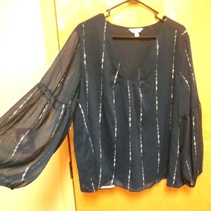 NWT Time & Tru XXL navy and white shirt